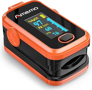 Pulse Oximeter,OLED Display Oxygen Monitor Fingertip,Blood Oxygen Saturation Monitor(SpO2) with Carrying Case,Silicone Cover (Orange)