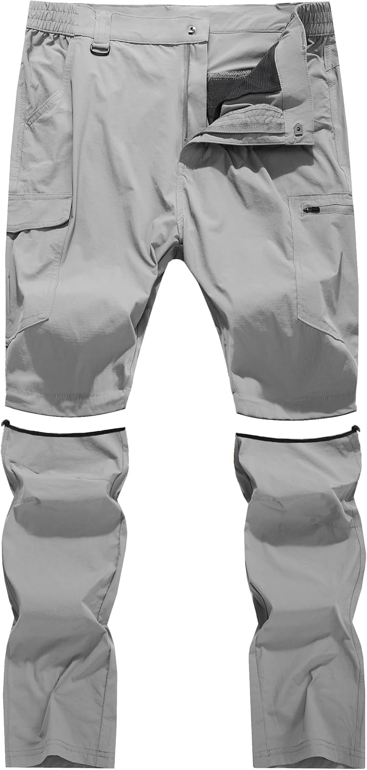 Men's Hiking Convertible Zip Off Pants Outdoor Waterproof Quick Dry Lightweight Fishing Safari Travel Cargo Work Pants - Image 2