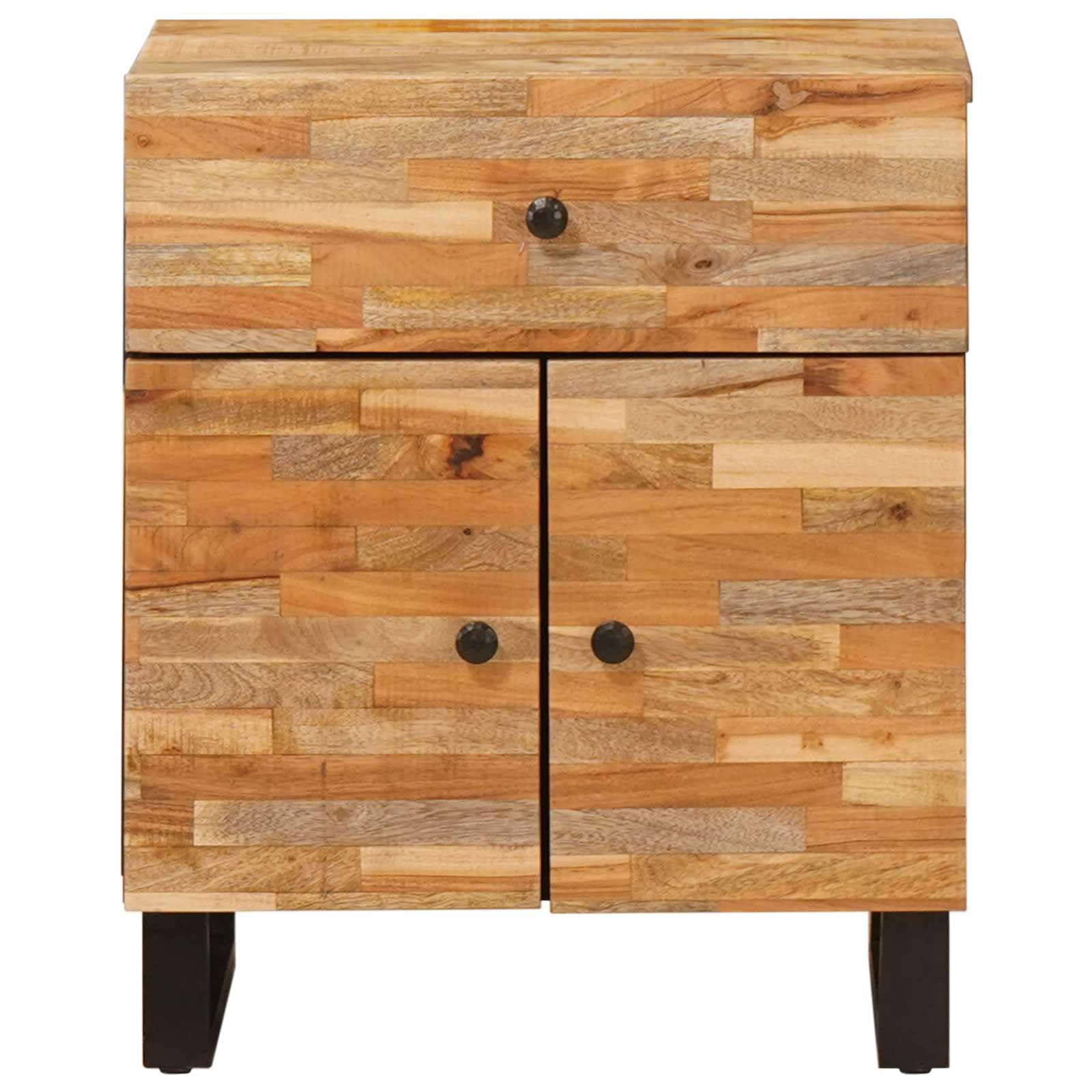 Mesita de noche de madera maciza mango marrón 50 x 33 x 60 cm