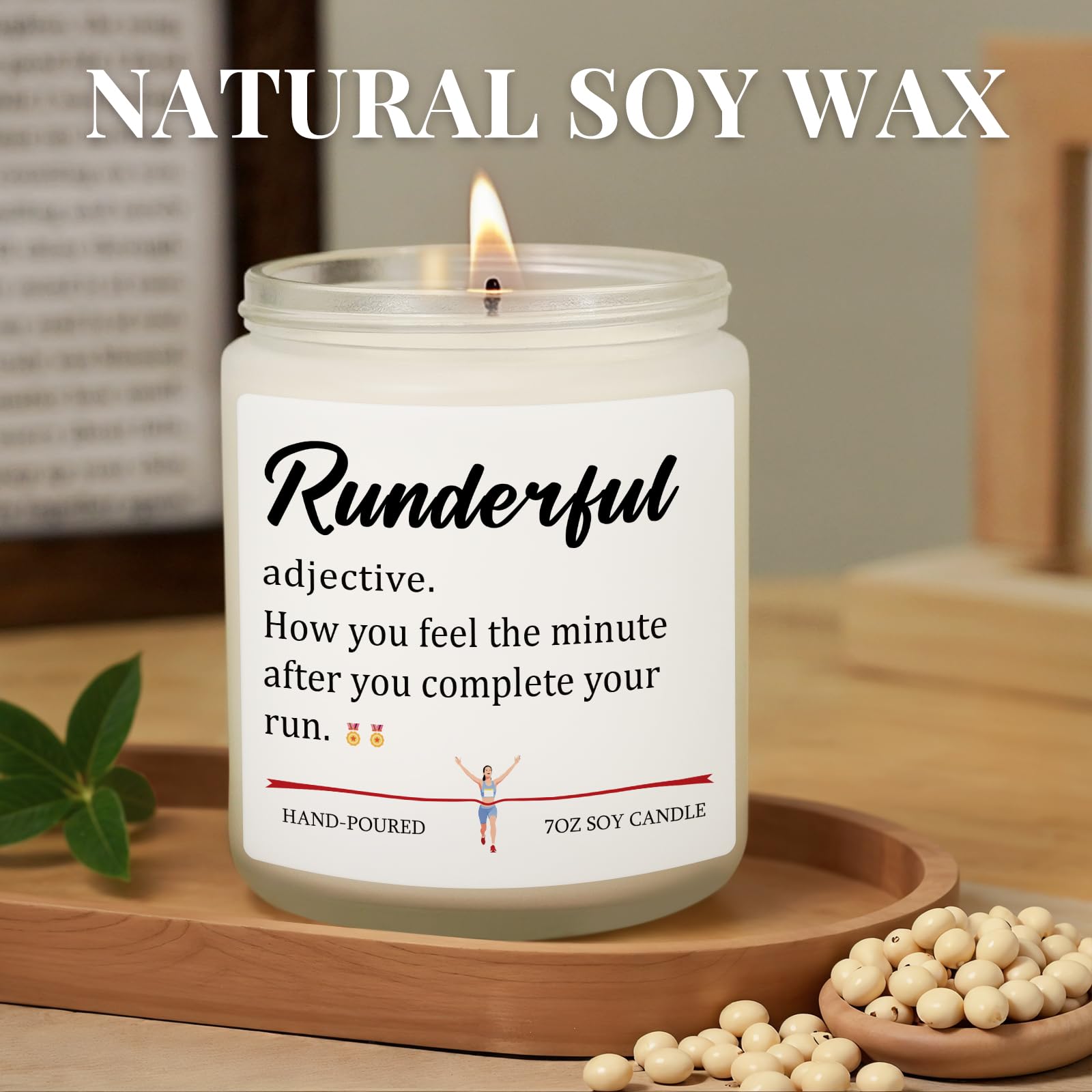 Funny Gifts for Runners Women, Marathon Runners Gifts - Handmade Lavender Soy Wax Candle, Mothers Day Running Gift, Marathon Essentials, Half Marathon, Track and Field, Running Accessories for Women