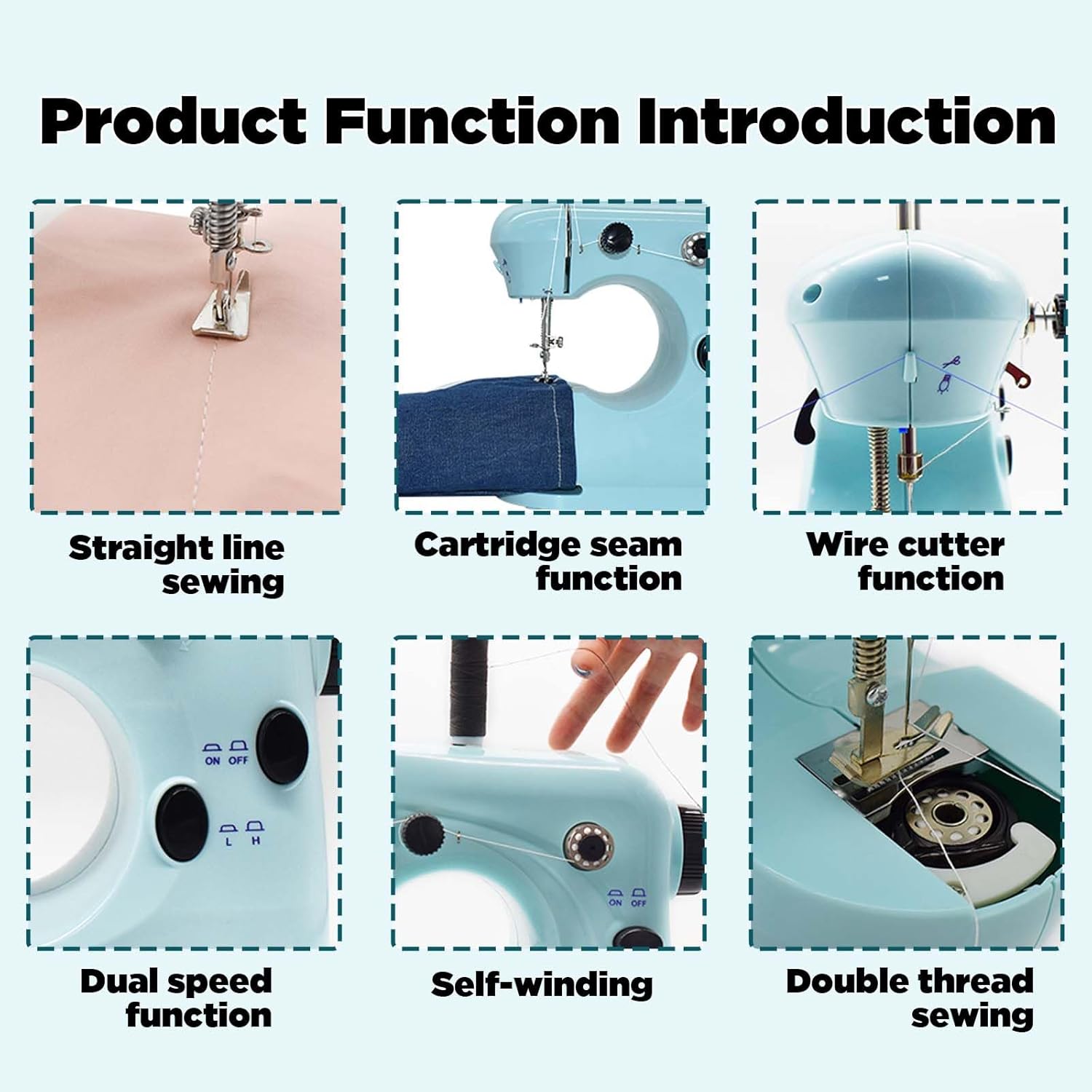 Sewing Machine Kits for Home & School | Beginner-Friendly 2-Speed Mini Machine for DIY Crafts, Household Repairs & Fun Skill-Building with Kids & Adults 301FRJ - Image 4