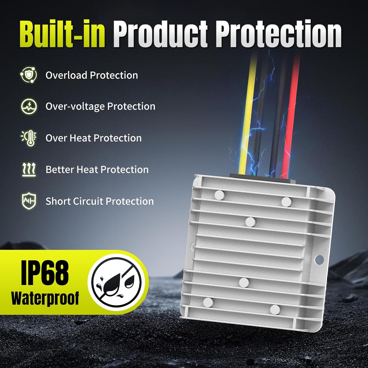 Step Down Converter 18V to 12V Compatible with Ryobi 18V Battery, DC Voltage Regulator 12V 15A 180W Buck Converter, Step Down Converter Adapter with Switch, 30A Fuse & Wire Terminal(2-Pack)