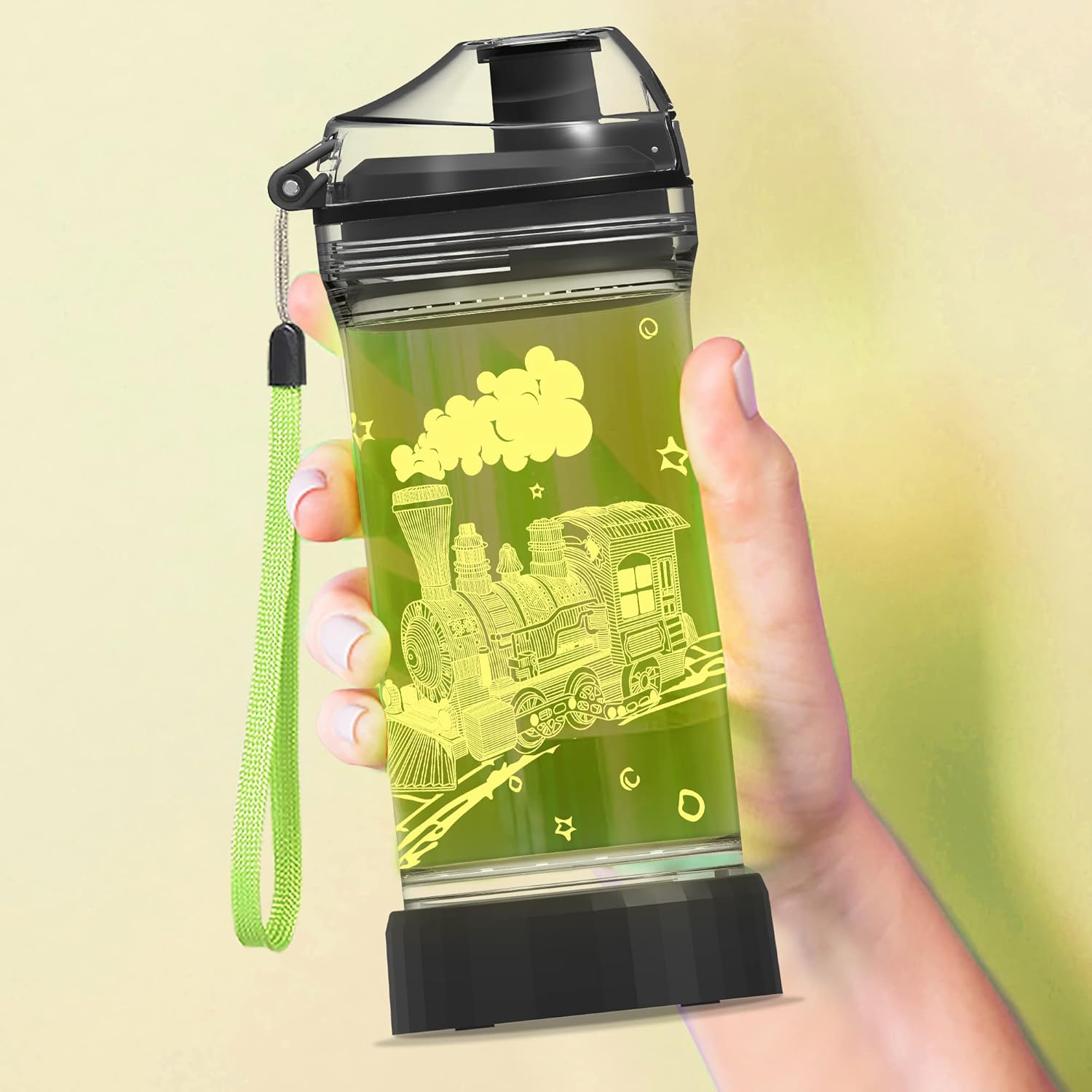 Lampeez Train Water Bottle, Train Gift Light Up Kids with