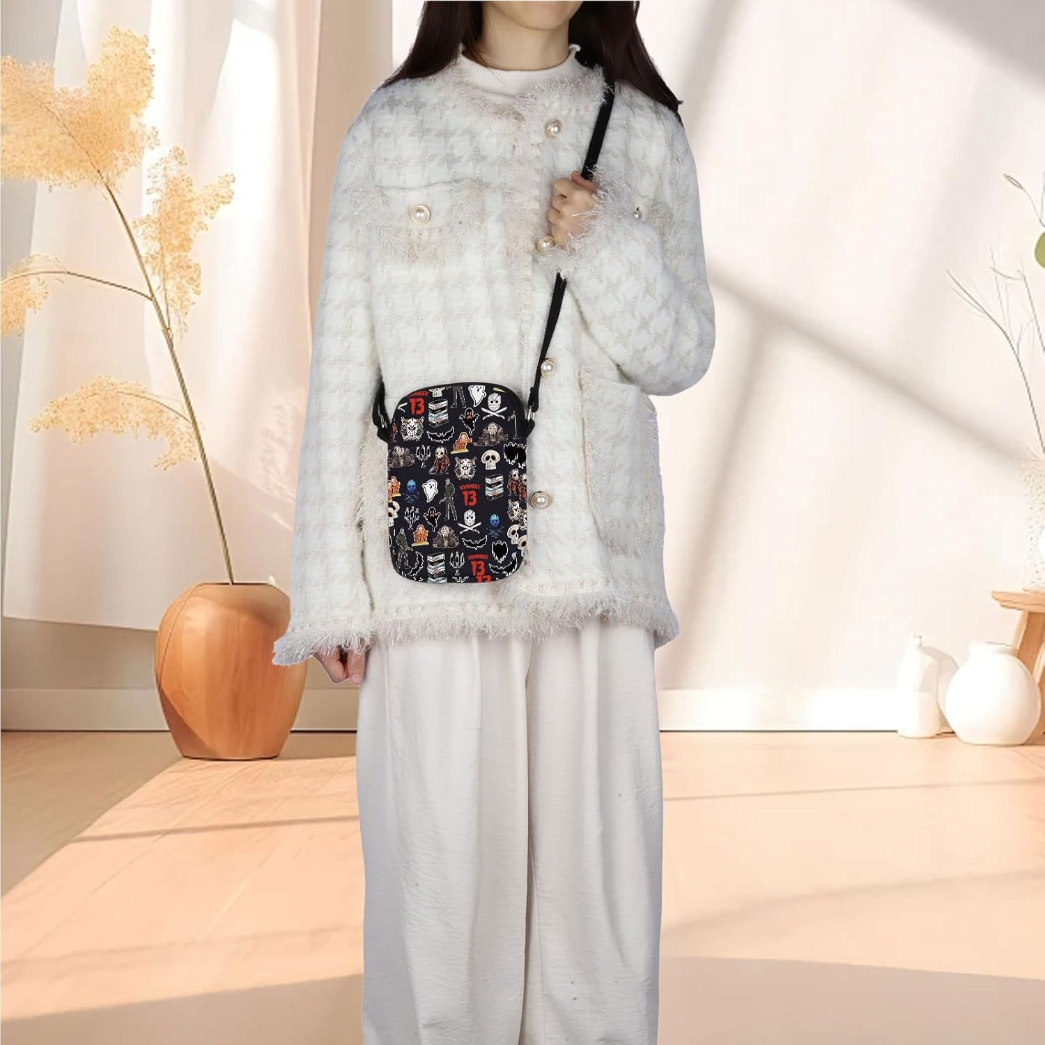 ZJXHPO Horror Cross Body Bag Horror Movies Messenger Bag Series Killer Carry On Bag Horror Movie Lover Gift (J Horror CB) - Image 3