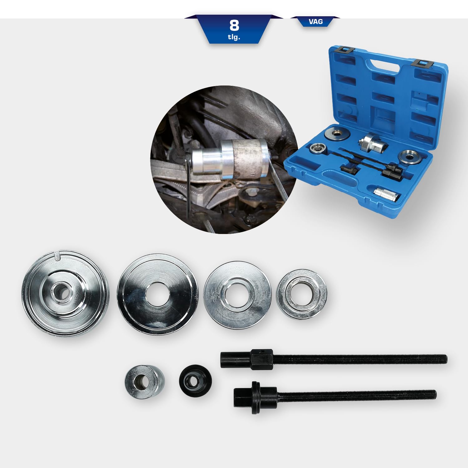 KS Tools Coffret d'outils pour Silentblocs VAG, 8 pcs