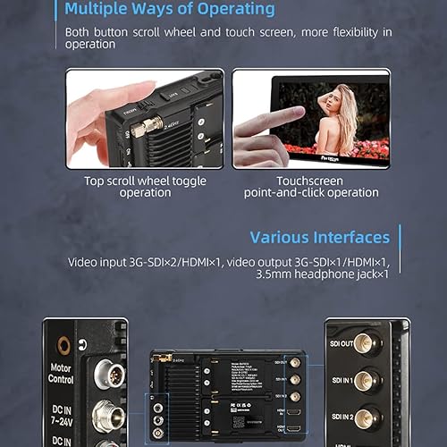 Miniatura 7 de Portkeys BM7 II DS BM7IIDS BM7IIDS - Monitor de cámara de cine de 7 pulgadas, pantalla dual 2200nit, monitor de video de pantalla dividida ultra