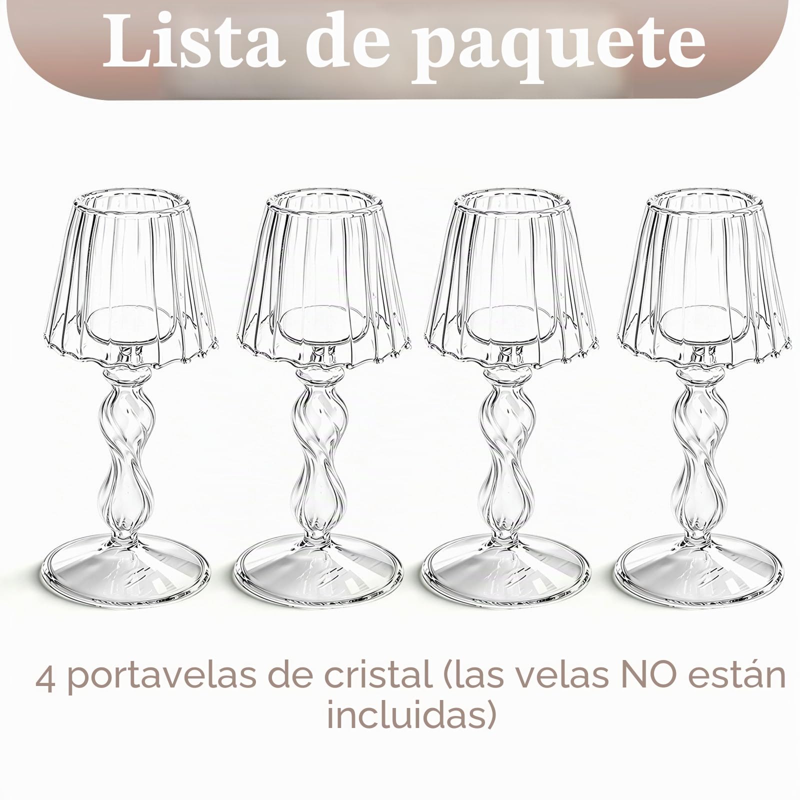 Sziqiqi Portavelas de Velas Pequeñas de Vidrio, 4 Piezas Portavelas Candelero de Cena a Las Velas Candelabros, Velas para Candelabros Centro de Mesa para Regalos de Boda y Decoración Navideña | Hurricane - Soporte para velas de té, para bodas, Navidad, pa