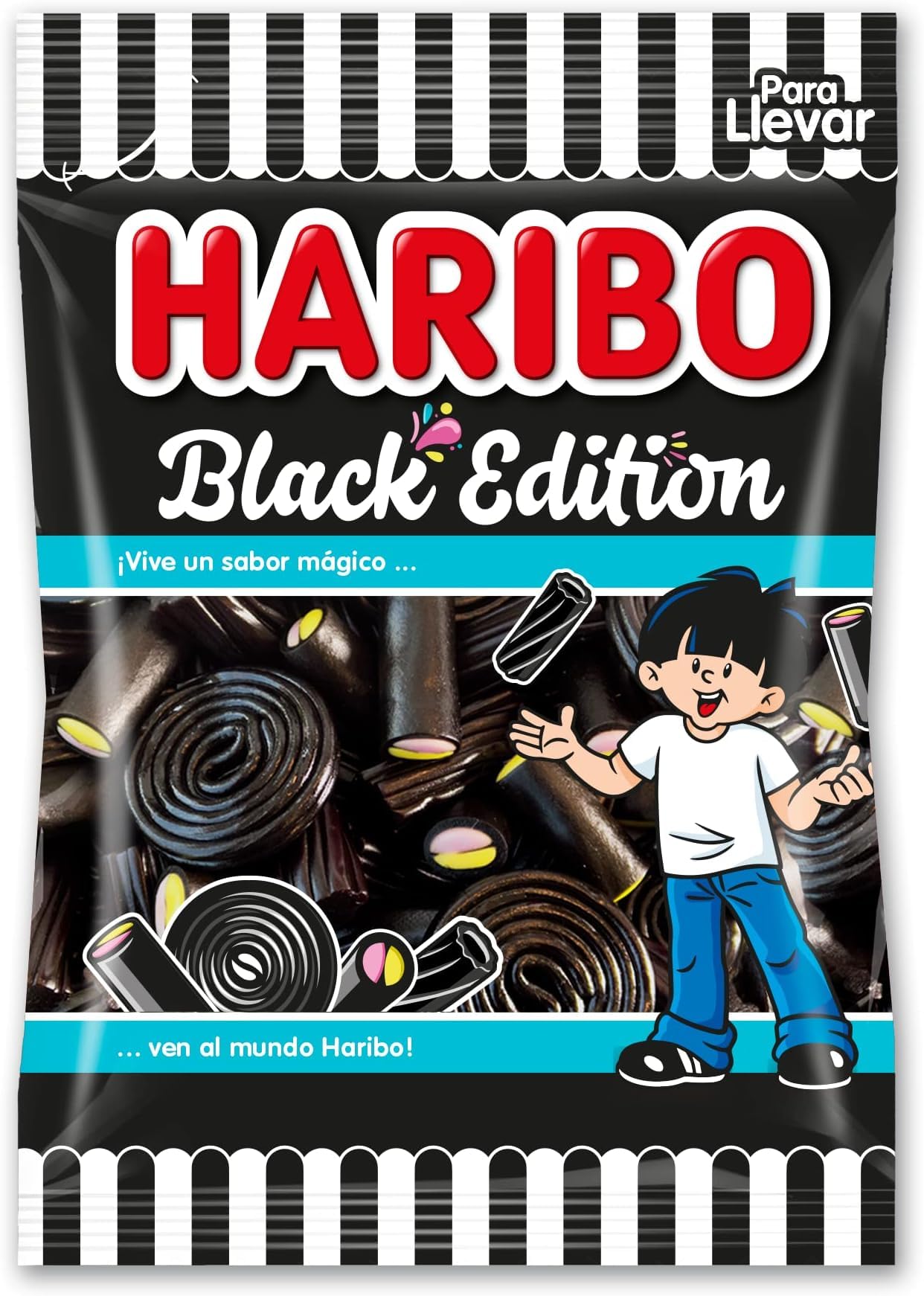 HARIBO Black Edition, 1 x 100 gr (Paquete de 5)
