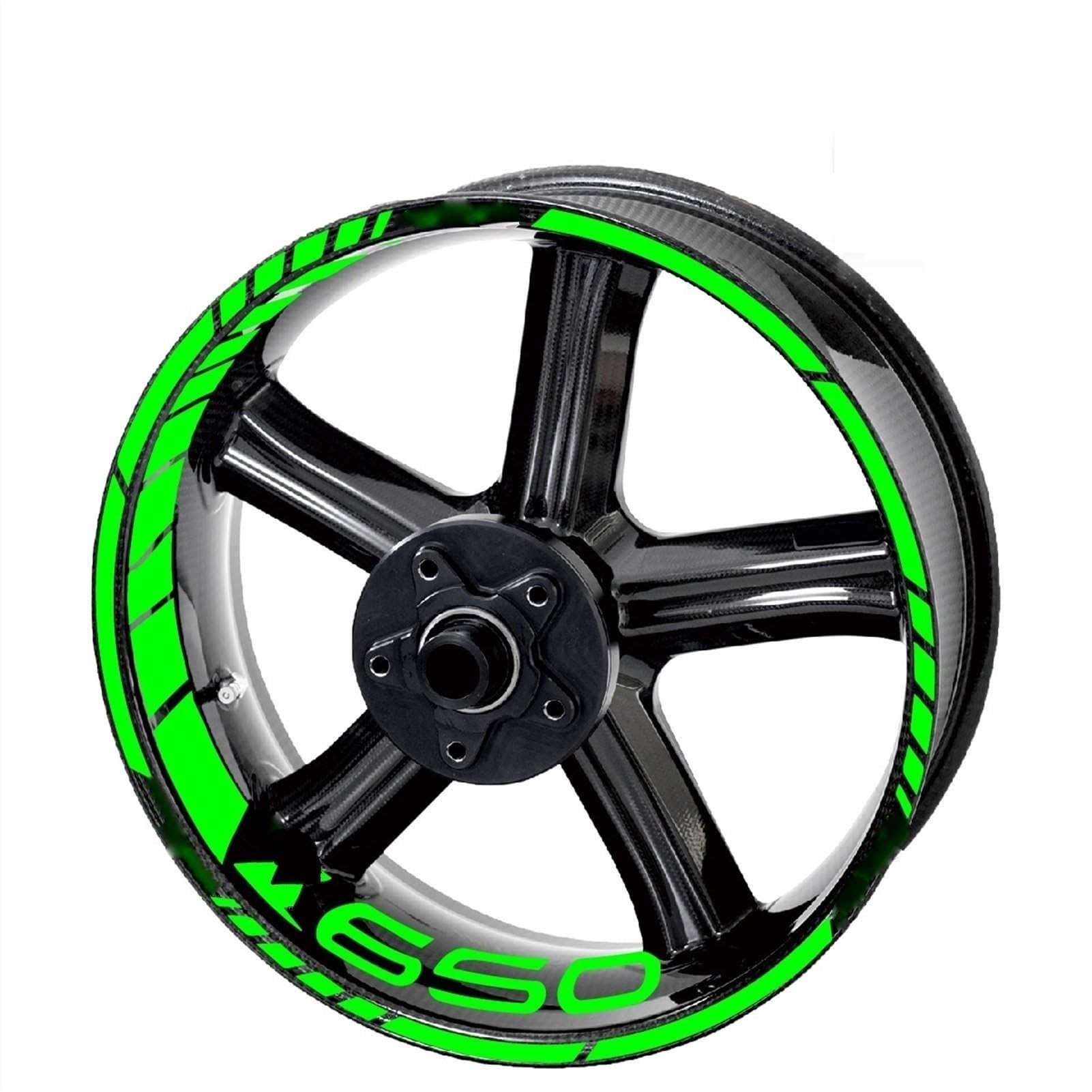Motorcycle Hub Stickers Waterproof Reflective Rim Stripe Decals for Kawasaki Z750 Z800 Z900 Z1000 Decorative(Color8)