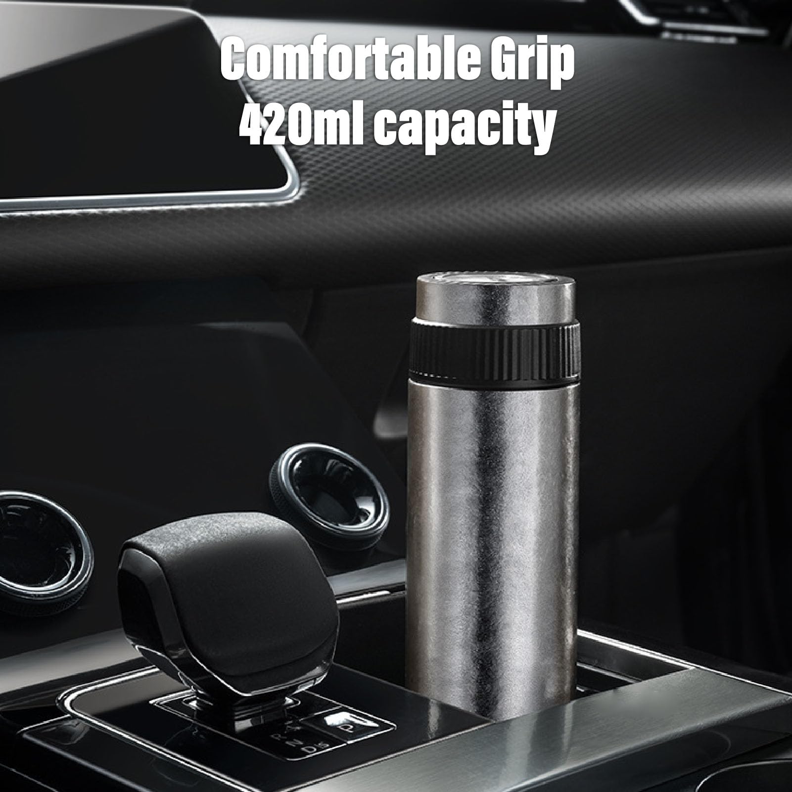 SIXRUN Infusore per tè Isolato, Borraccia Termica da 420ml con Display Meccanico della Temperatura per Bevande Calde e Fredde, caffè, tè, Latte