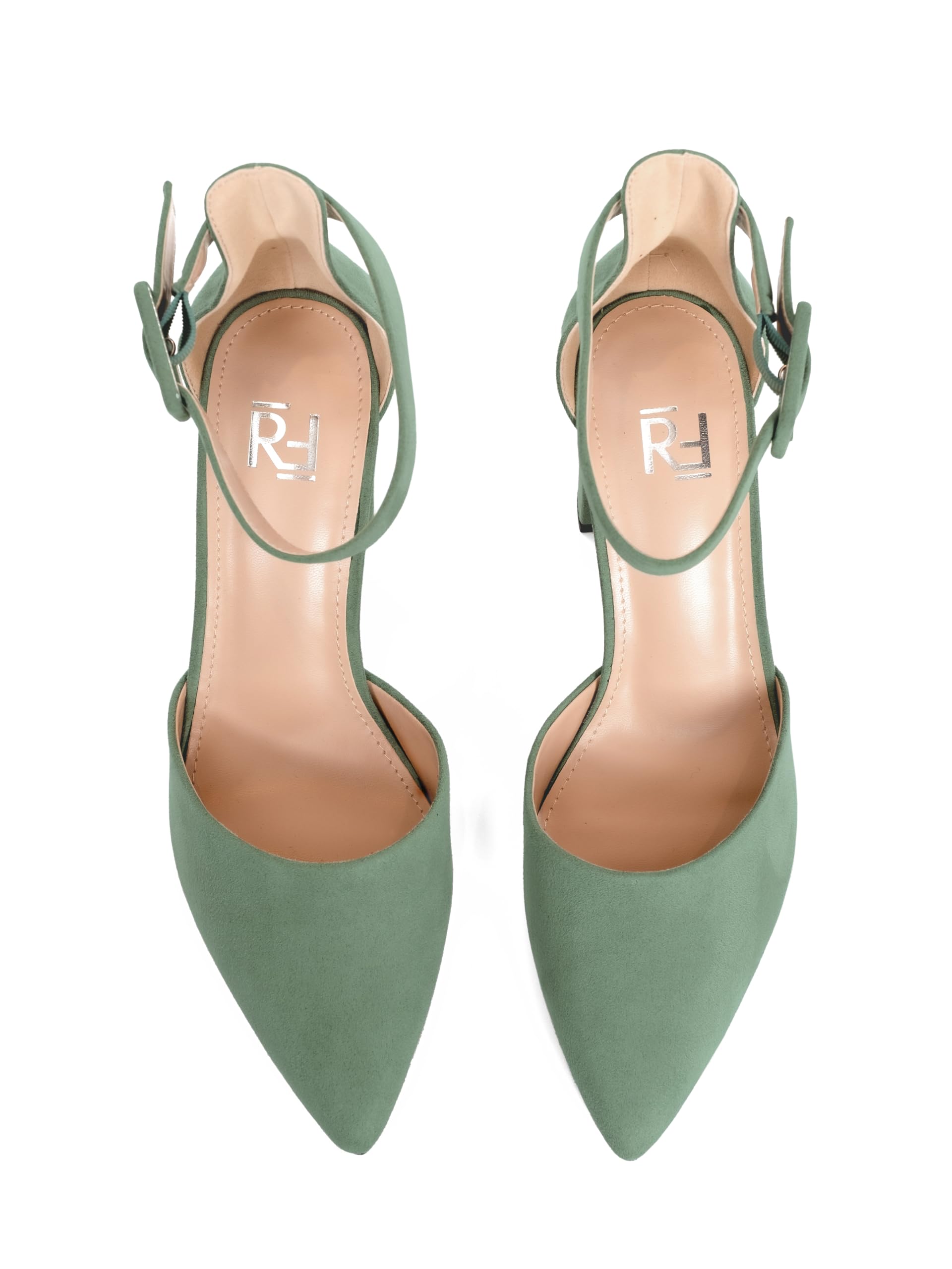 Tacones, 8.5 cm Tacón Bloque, Zapatos con Trasera, 8.5 cm Tacón Bloque, Blanco/Beige/Negro/Rosa/Verde/Gris/Rojo, Cuero sintético/Ante sintética, Zapatos Destalonados, Slingbacks, 2062A
