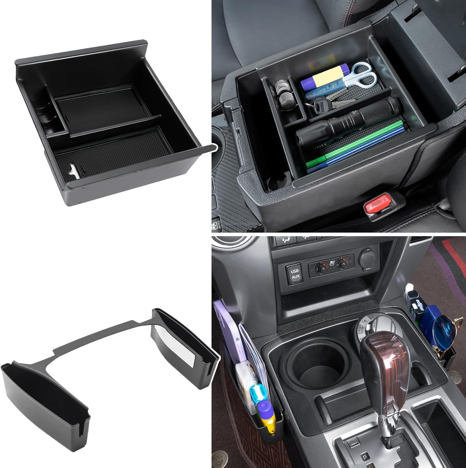 JDMCAR Upgrade Gear Shift Organizer Tray Compatible with Toyota 4Runner Accessories 2010-2022 2023 2024 Car Center Console Shifter Side Tray Storage Box Interior Accessories