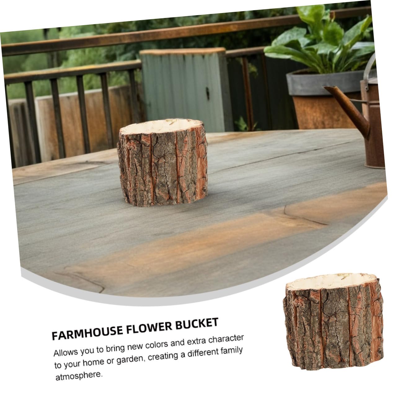 Generisch Kräuterspirale Holz aus Natürlichem Holz im 3 Stück mit Rindenpflanzgefäß als Holzblumentopf für Garten und Home Dekoration