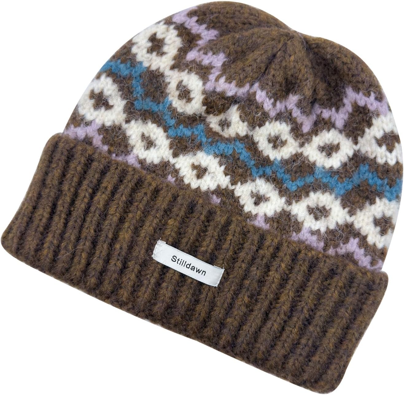 Stilldawn Winter Jacquard Beanie Hats for Women Men, Elegant Textured Knit Slouchy Beanie,Unisex Cuffed Beanie Cap for Skiin - Image 8