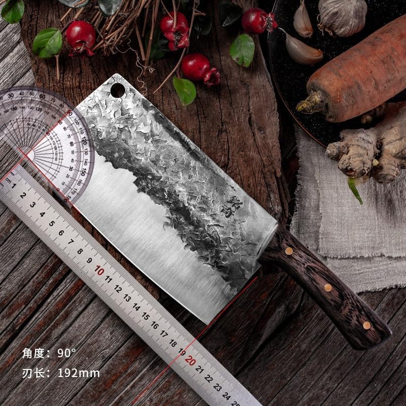 Meat Cleaver,Cleaver Knife 7.7inch 5Cr15 High Carbon Steel Kitchen Knife Chef's Meat Bone Cleaver Chopping Slicing Knife Sharp Blade High Hardness Cooking Tools