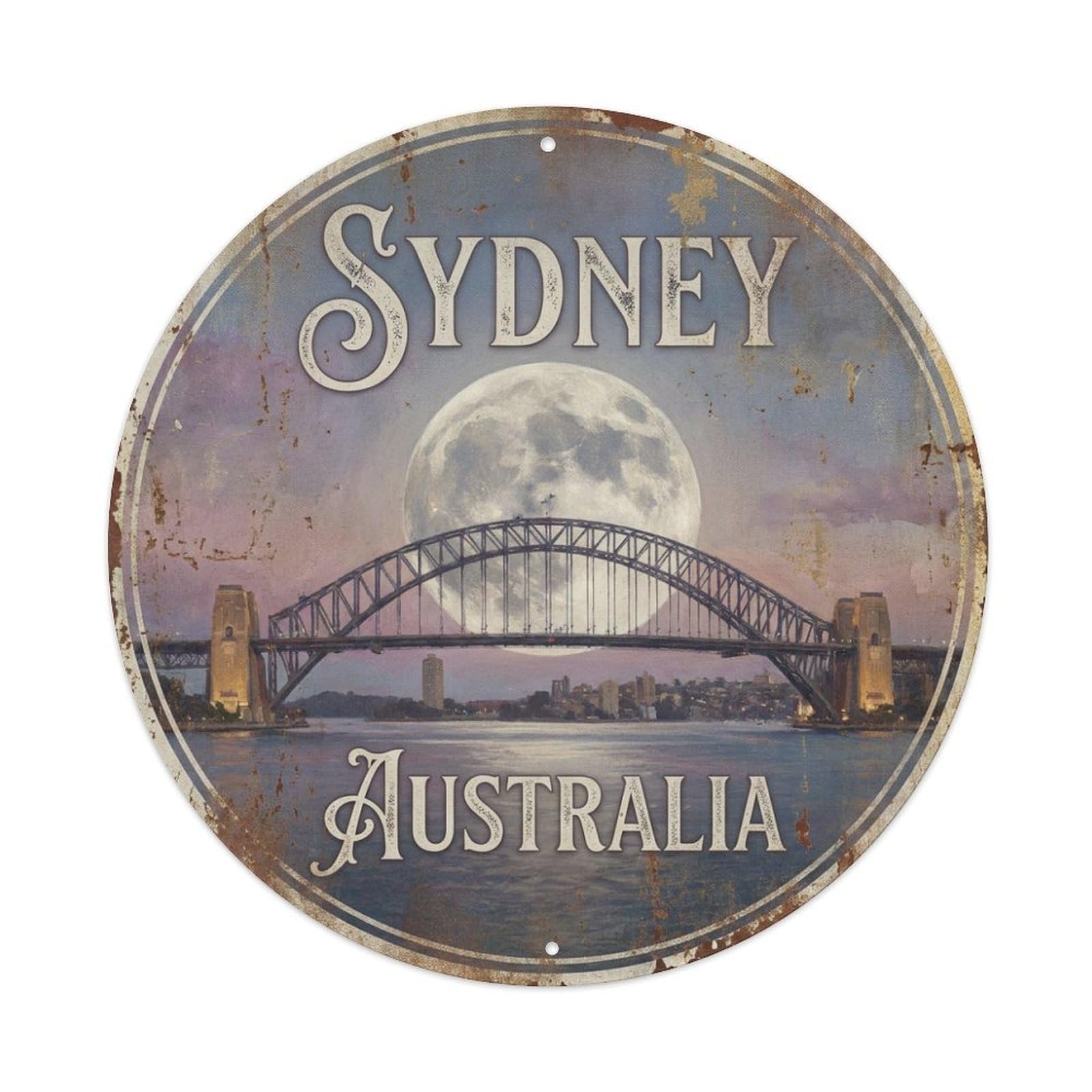 Metal Tin Sign Vintage Travel Sydney Australia