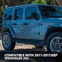 Vista 6 de Adhesivos para ventana de bandera de puerta trasera, cubierta de panel de vidrio de aleación de aluminio para Jeep Wrangler JK JKU 2011-2017