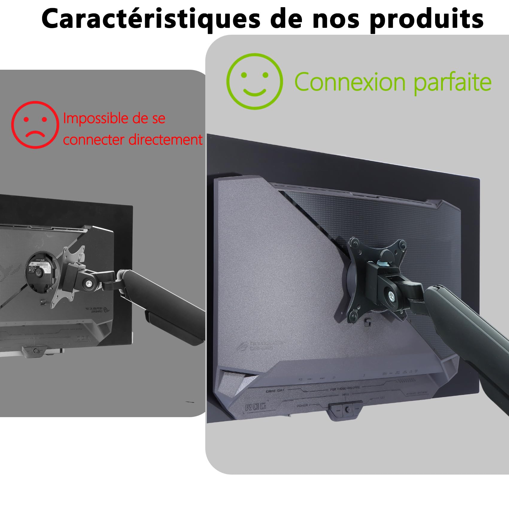 OEM PG27UCDM Adaptateur VESA compatible avec ASUS ROG XG27UCDMG,PG27AQDP,PG27AQWP-W,XG27ACDNG,XG27AQDNG,XG27AQDMGR,XG27AQDPG,XG27ACDMS,XG32UCDS,PG32UCDMR,XG32UCWMG,XG32UCWG,XG34WCDG,PG39WCDM,PG49WCD