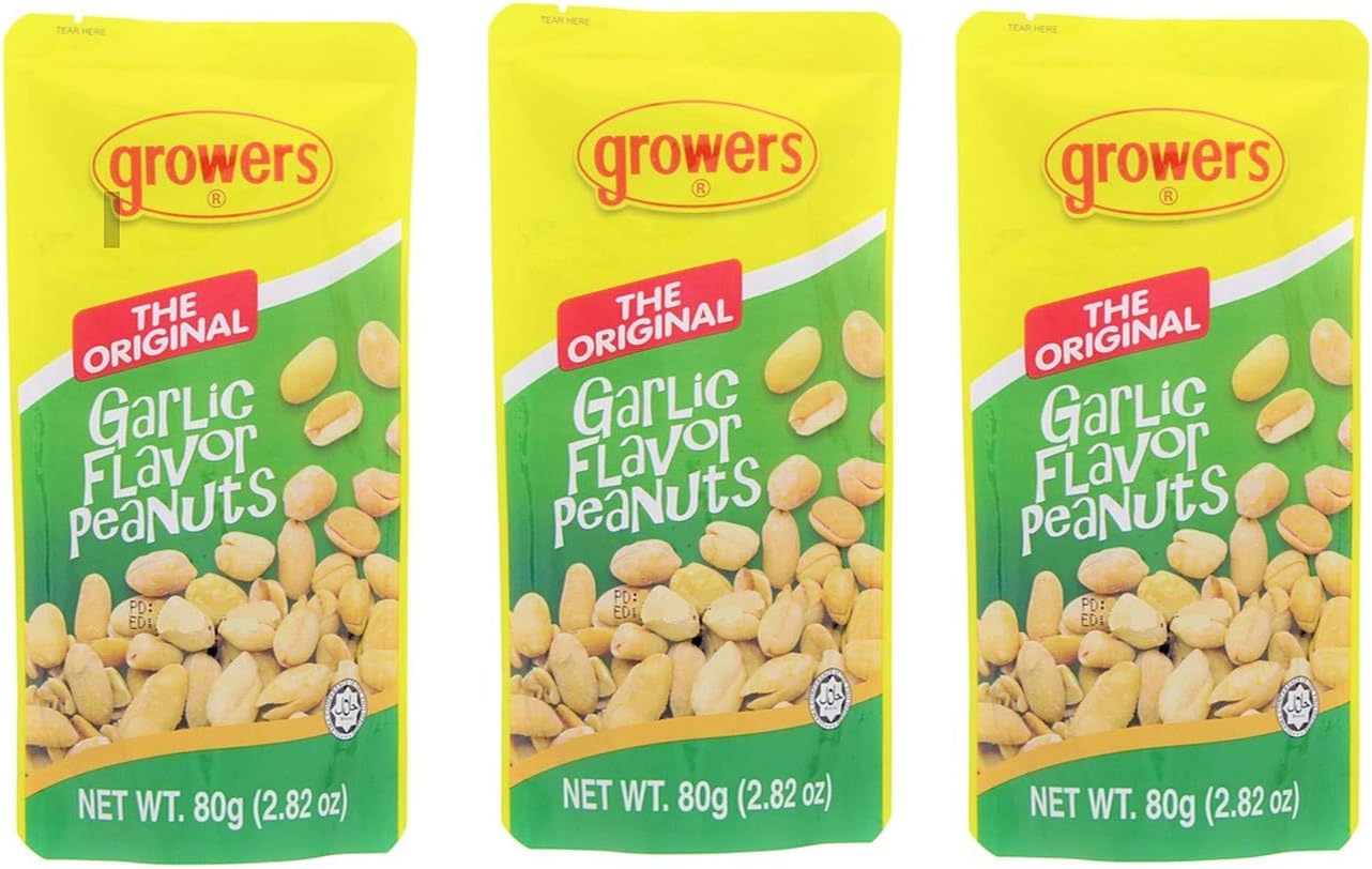 Peanut Pack of 3 the Original Garlic Flavor Peanuts 2.82 Oz. Per Pack