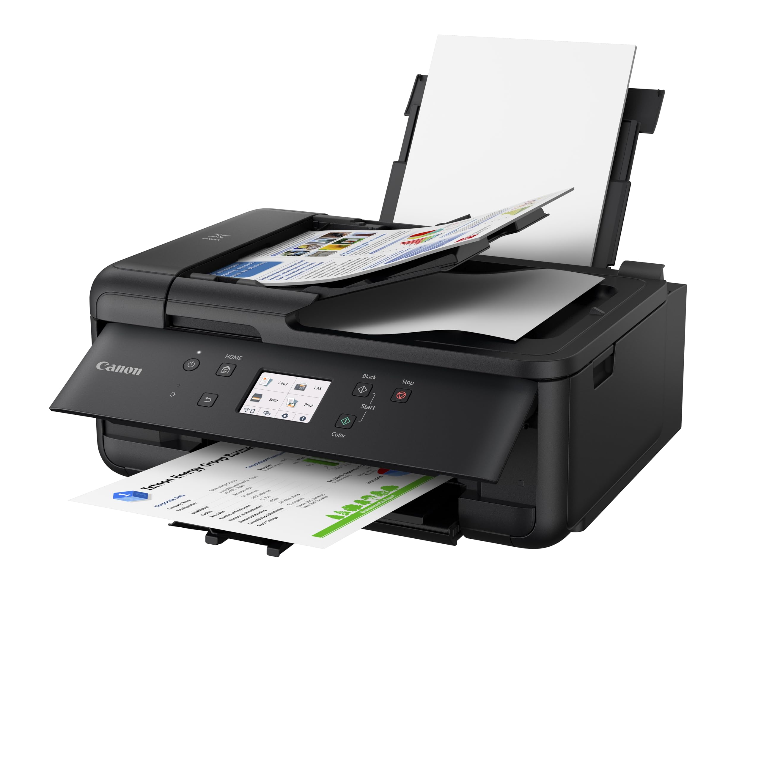 Canon PIXMA TR7650 Imprimante Multifonction A4 WiFi - Imprimante Jet d’Encre Couleur 4 en 1 (Scanner, copieur, imprimante sans Fil, fax, ADF, WiFi, LCD,), Blanc