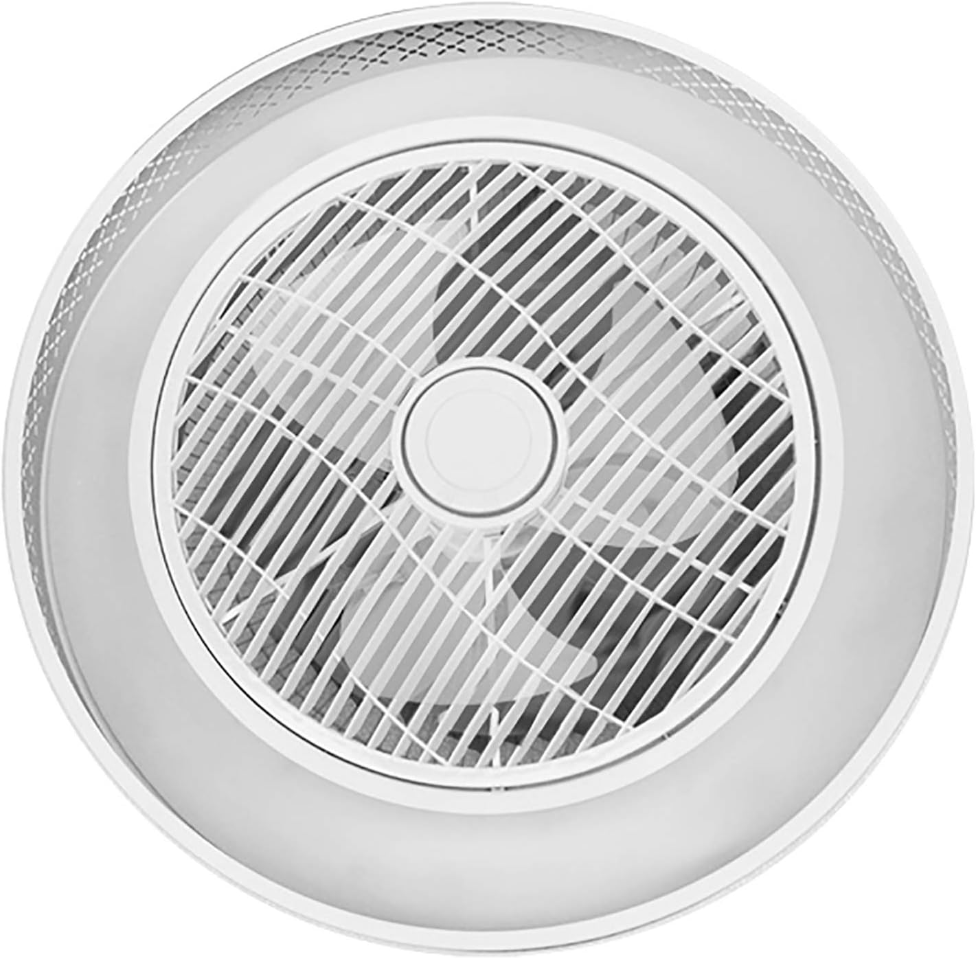 Minney Ceiling Fan with Light, 22 inches Semi Flush Mount Enclosed Shell, Fully Dimmable LED Lighting Caged Ceiling Fan with Remote Control for Low Profile Rooms - - 