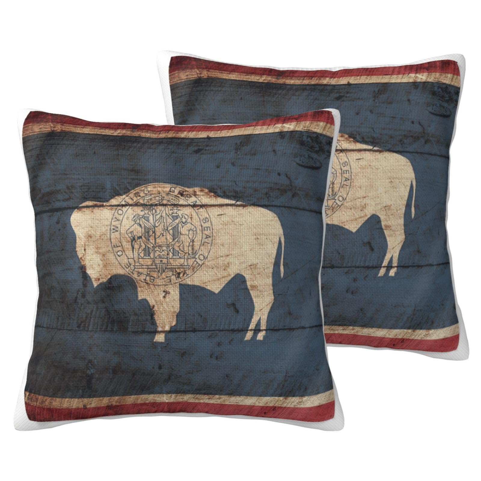 Housse de coussin Wyoming EdWal lot de 2 taies décoratives 45x45 cm pour canapé