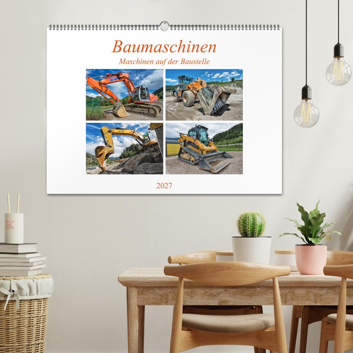 CALVENDO - Baumaschinen - Maschinen auf der Baustelle (Wandkalender 2027 DIN A2 quer), Monatskalender: Sie sehen Bilder von Baumaschinen an ihrem Arbeitsplatz