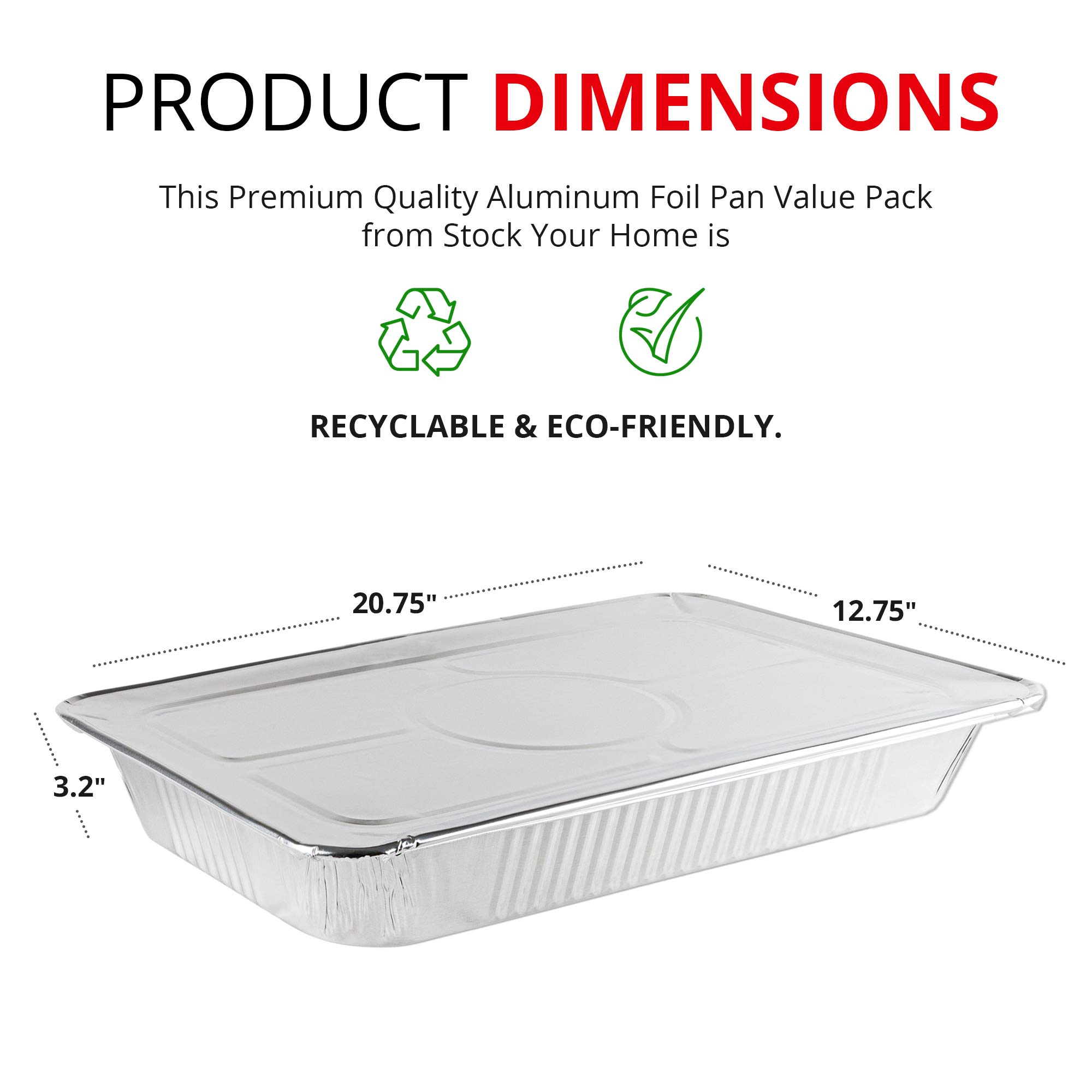 Aluminiowe patelnie z pokrywkami, 21 x 13 jednorazowych patelni do pieczenia z pokrywkami, 10 patelni foliowych i 10 pokrywek foliowych, solidne patelnie gastronomiczne, jednorazowe pojemniki na