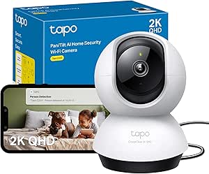 Tapo C220 2K Pan/Tilt Indoor Camera, WiFi Security Camera, AI Detections, Customizable Privacy Mode, 2-Way Audio, Night Vision, Cloud and Local Storage, Works With Alexa and Google, No Monthly Fee asin的图片