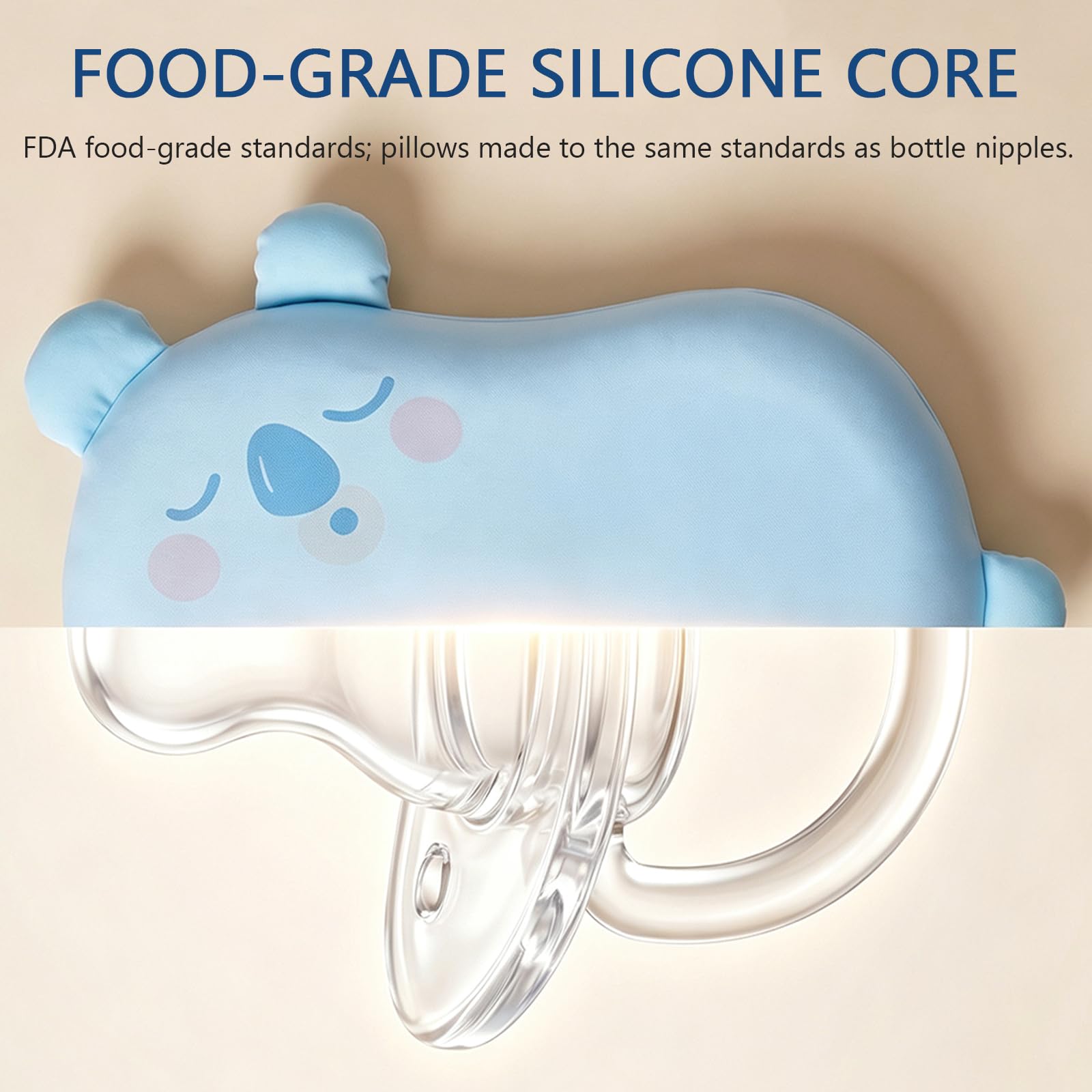 Almohada de Silicona con Soporte Cervical y Funda de Algodón