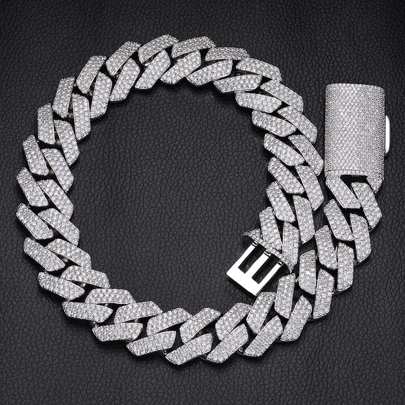 ICEDIAMOND 18K 22MM 3-Rows Drill Bling Cuban Link Chain, Gold Plated Iced Out 5A CZ Diamond Heavy Luxury Chain Necklace for Men Women2