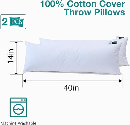 Miniatura 2 de KAKABELL Almohadas de 16 x 16 pulgadas (paquete de 2, blanco), funda 100% algodón, alternativa al plumón para cama y sofá, almohadas decorativas