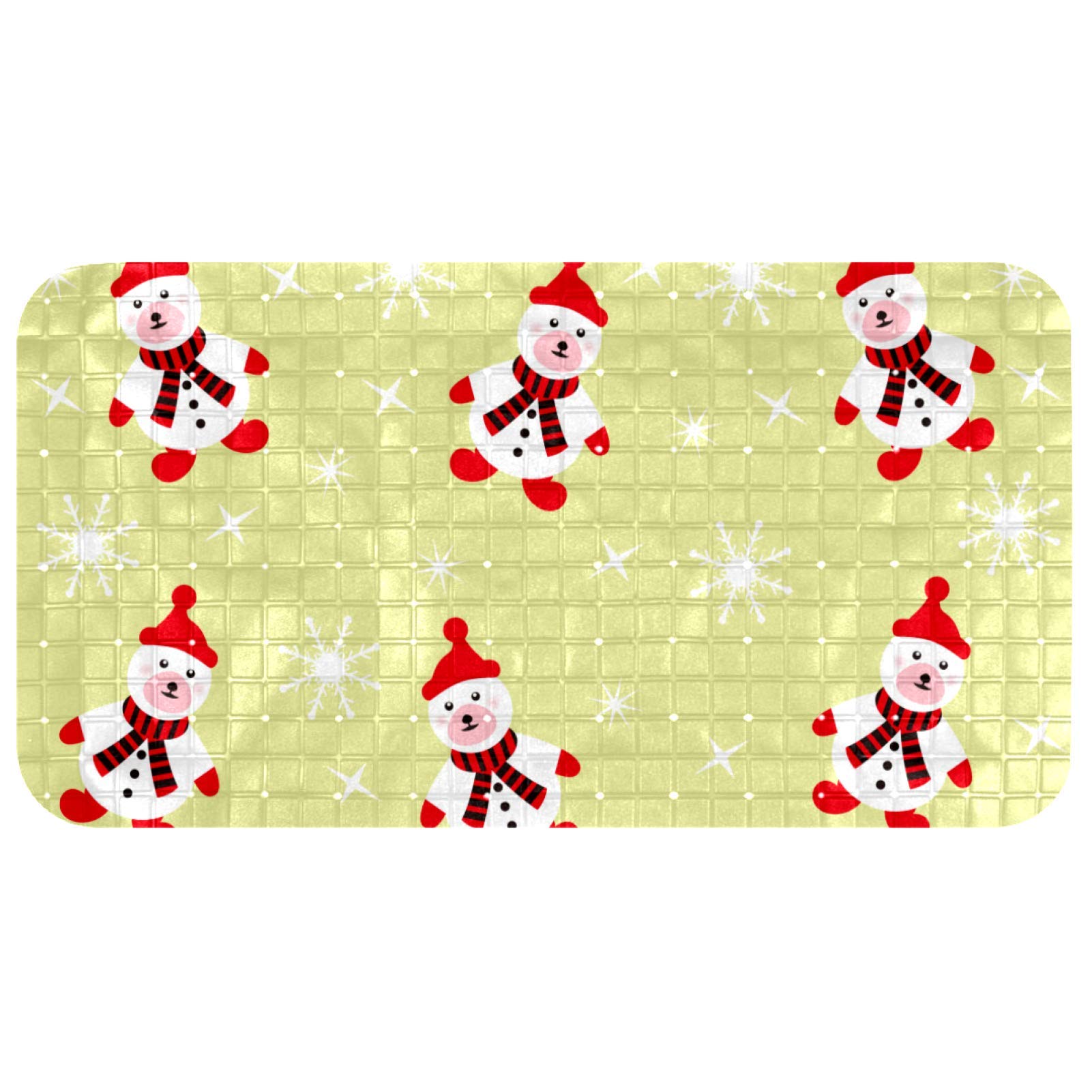 Alfombrillas de baño para ducha con estampado de muñeco de nieve antideslizante infantil