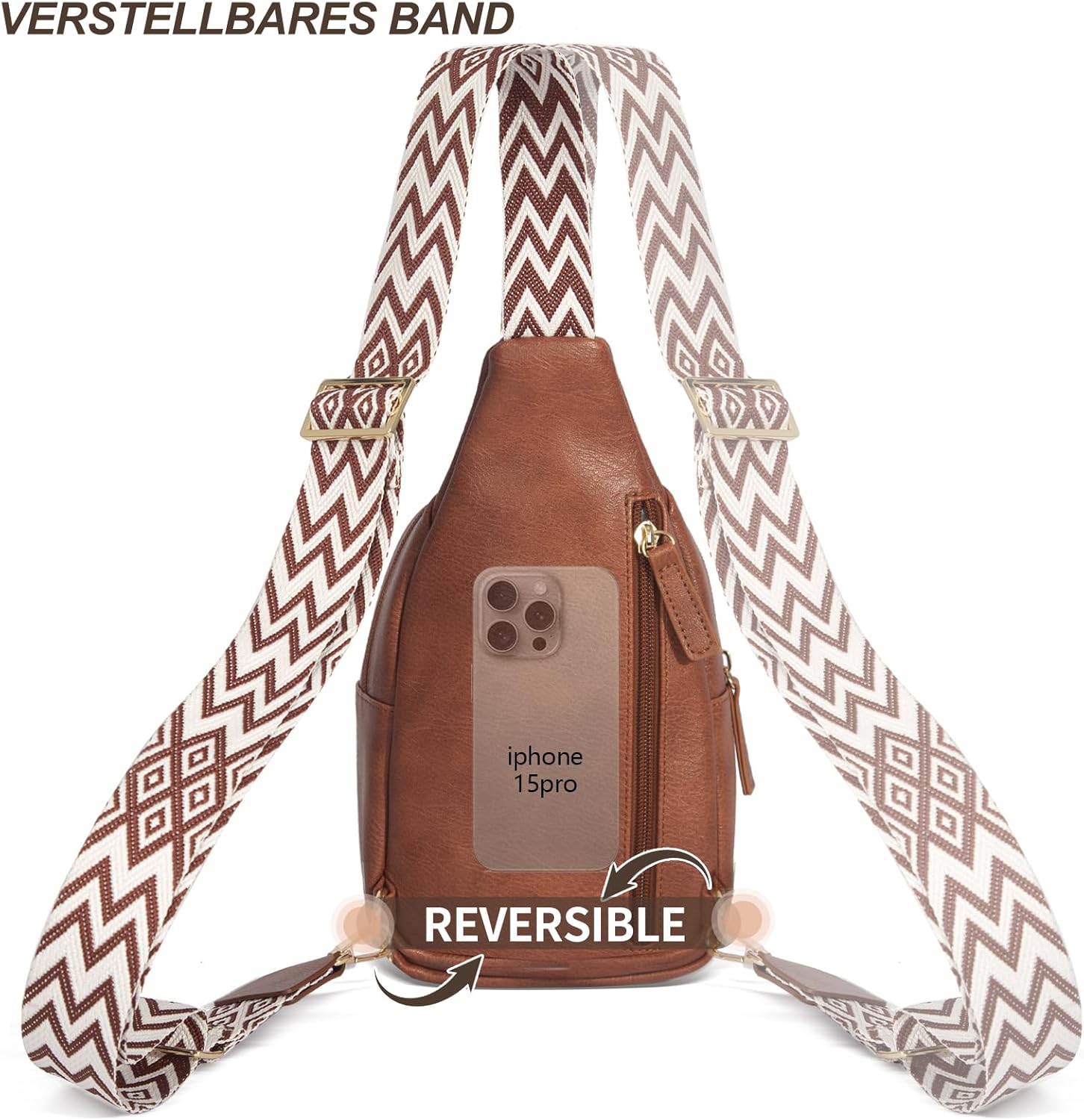 Teardrop Sling Bag for Women, Anti-Theft Crossbody Bag with Adjustable Strap, Matte PU Leather, Fits Large Phone - Image 7