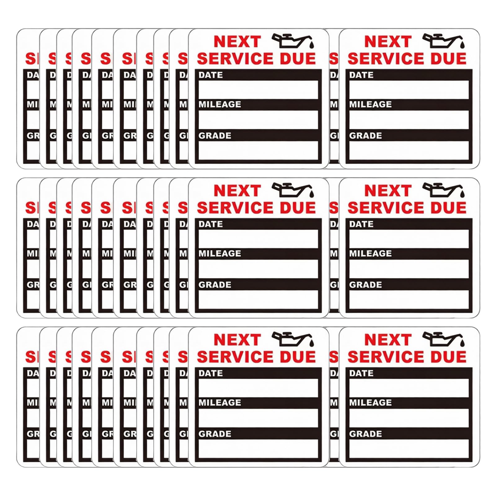 10 Sheets Automotive Oil Change Tracking Stickers for Windshield and Garage Use Statics Cling Vehicle Decal Windshield Reminder Decals
