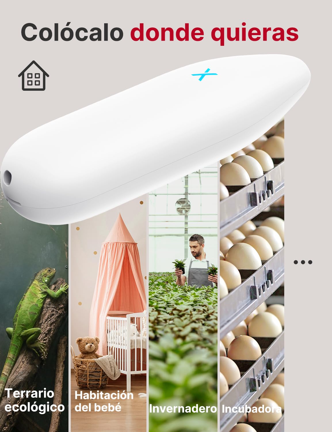 X-Sense termómetro higrómetro inalámbrico para interiores, control de temperatura y humedad vía app, la app requiere estación base SBS50, exportación de datos, 1 sensor STH51