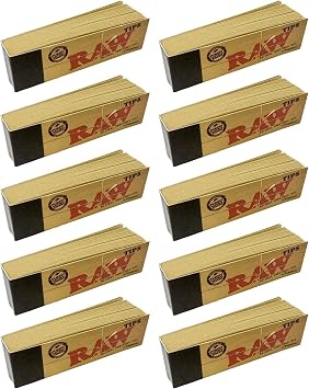 Raw Rolling Papers Unbleached Filter Tips 10 Pack  500 Tips