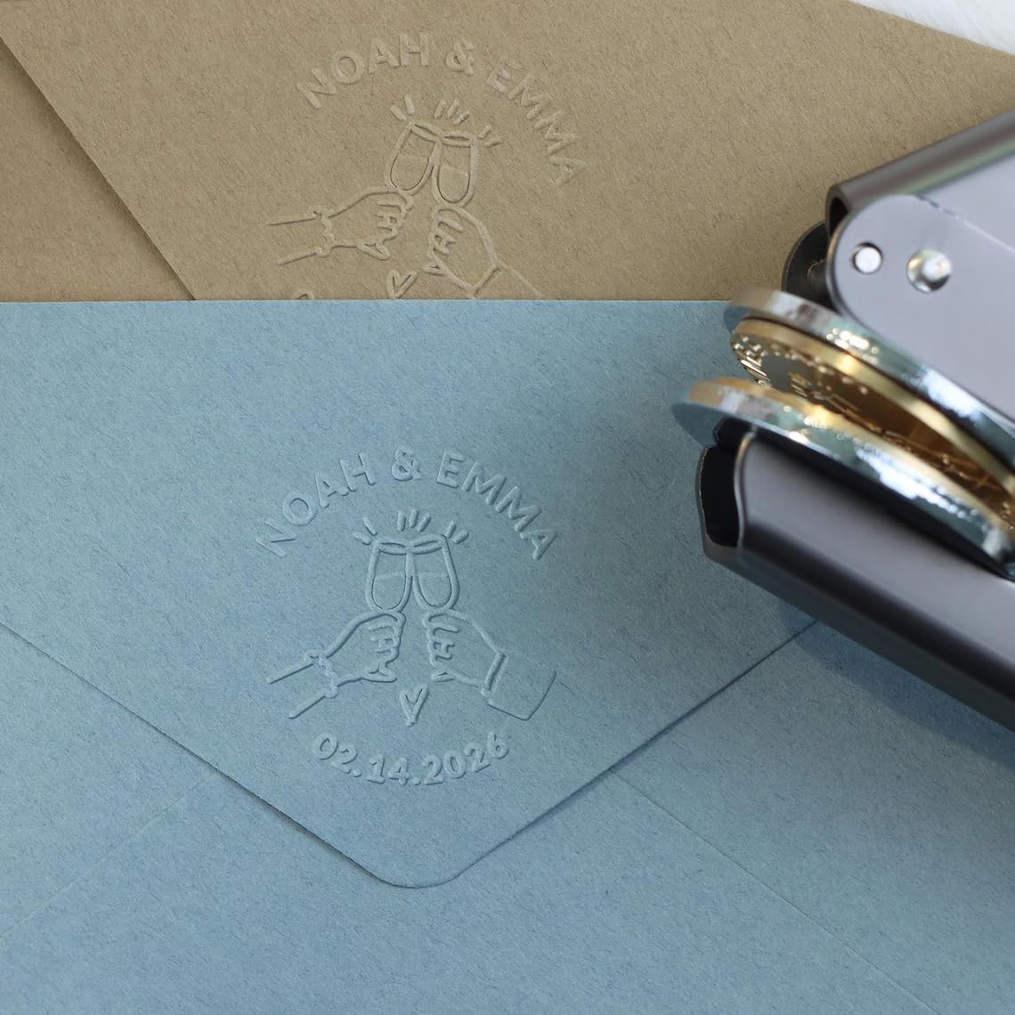 Personalized Initials Embosser stamps, Custom Wedding Embossing Stamp for Invitations, Napkin Monogram Embosser, 40 Designs Stamp