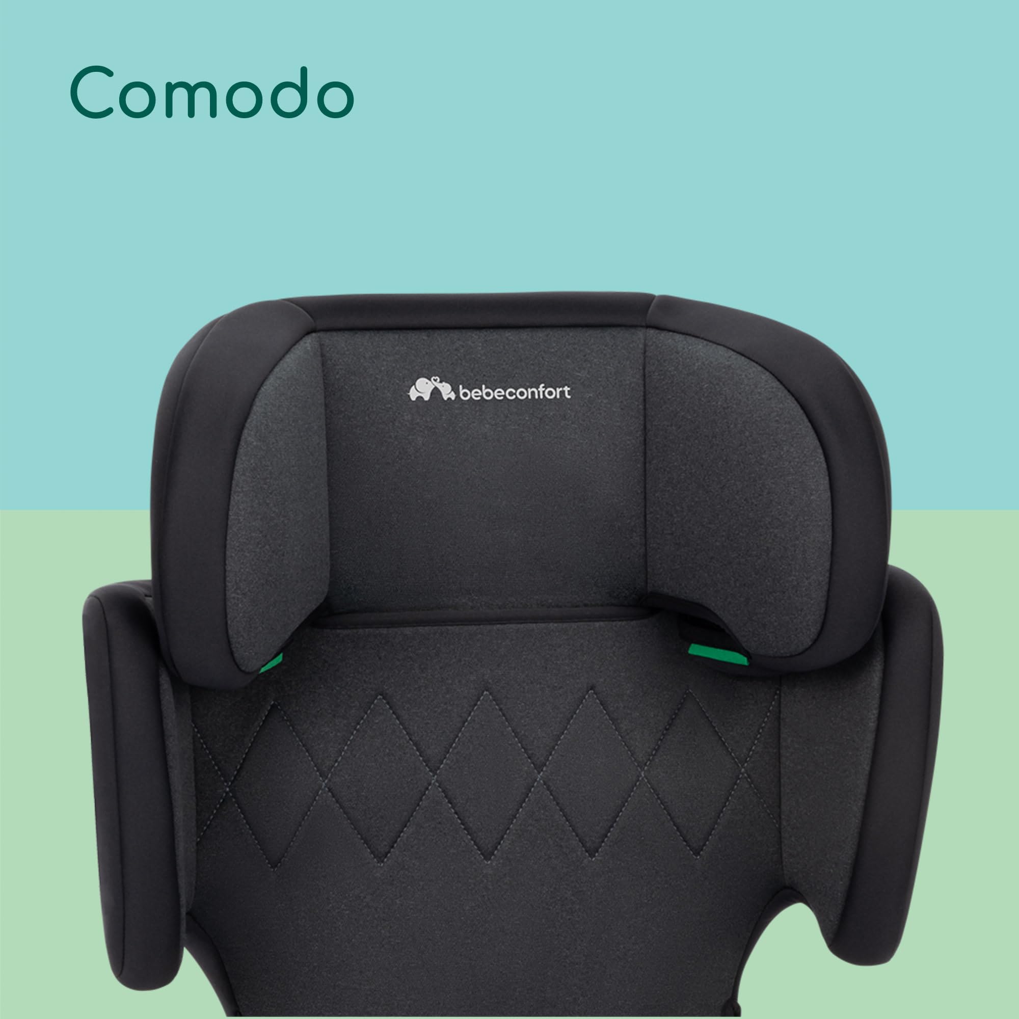 Bebeconfort RoadSafe i-Size, Seggiolino Auto 15-36 kg per Bambini, 3,5-12 anni (100-150 cm), Seggiolino Auto Pieghevole e Portatile da Viaggio (3 kg), 14 Posizioni Poggiatesta, Tinted Black