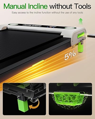 Miniatura 3 de Caminadora con inclinación, caminadora debajo del escritorio para el hogar, 2.5 HP portátil con control remoto, caminadora inclinada 4 en 1 con