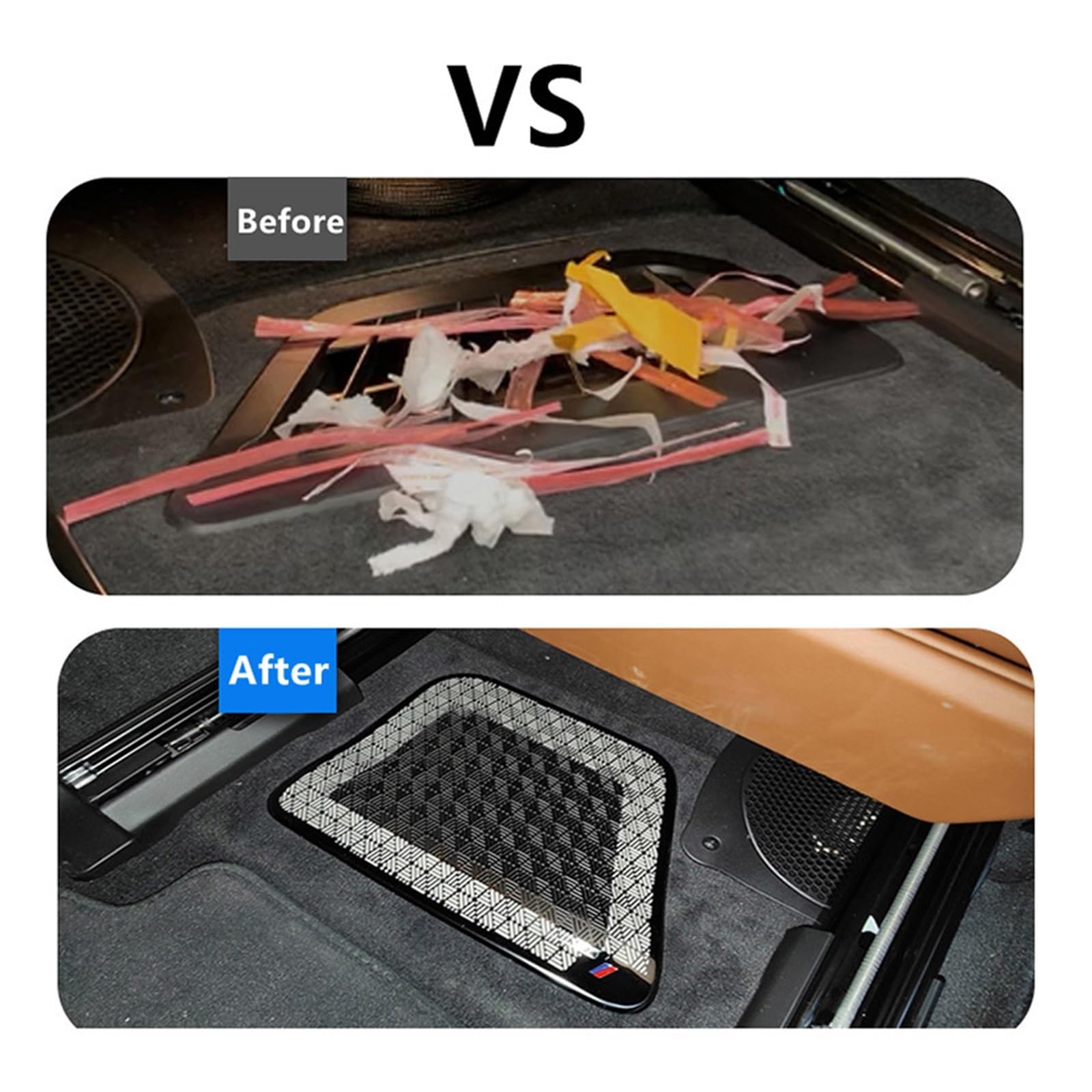 Autositz-Klimaanlagen-Steckdosenschutz-Staubschutzaufkleber, Innendekoration, Styling-Zubehör, kompatibel mit BMW 7er I7 G70, kratzfeste Luxus-Aufkleber(M silver-2 pcs)