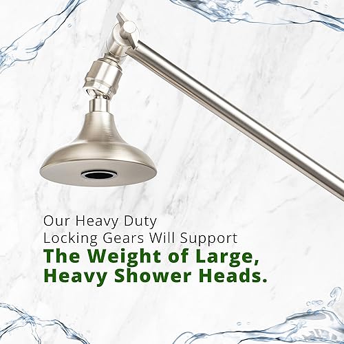 Miniatura 2 de High Sierra - Extensión de brazo de ducha ajustable resistente de 12 pulgadas - Sube y baja fácilmente los cabezales de ducha - Tuerca flotante para
