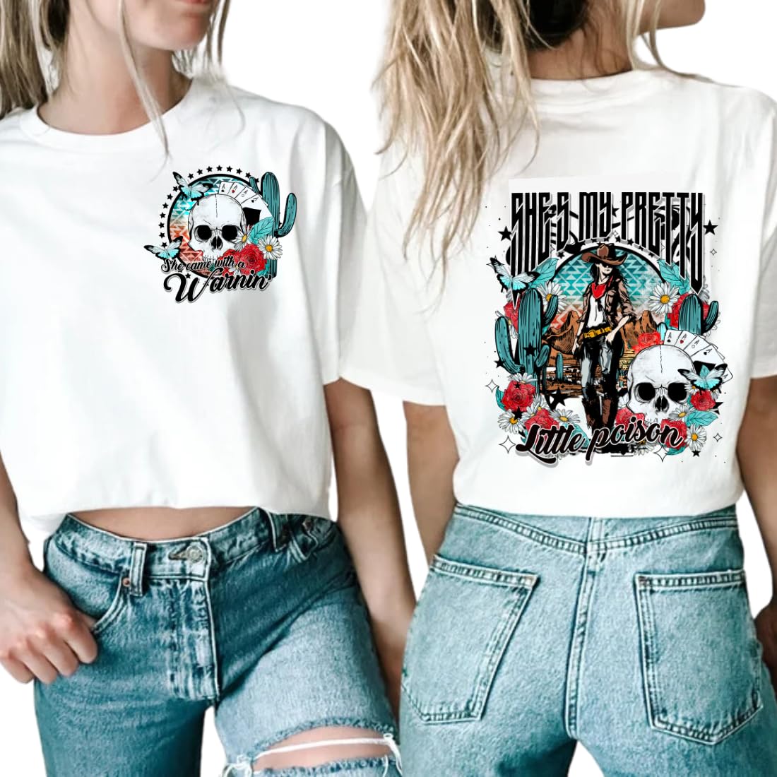 She's My Pretty Little Poison/Pocket and Back Design/Western Shirt, Country, Rodeo/Infant, Youth, Adult/NO VINYL great quality DTF/Soft Shirt, Hoodie, Raglan, V-neck