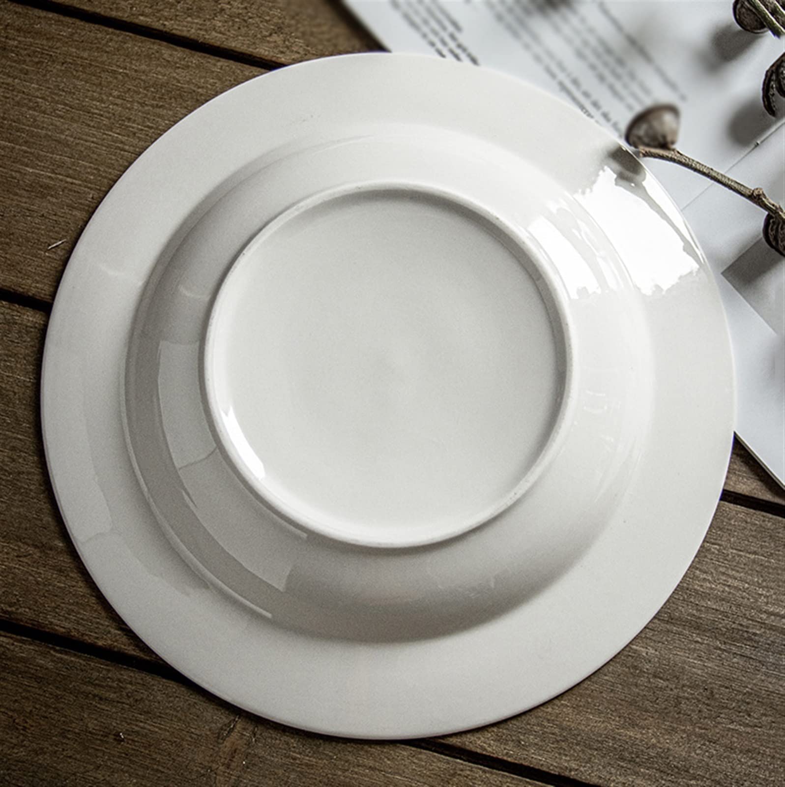 Talerze obiadowe Ceramiczny talerz obiadowy Biała miska do makaronu Domowy talerz na zupę Talerz na makaron Restauracja Kawiarnia Talerz obiadowy Okrągły talerz do zupy Głęboki talerz Talerze