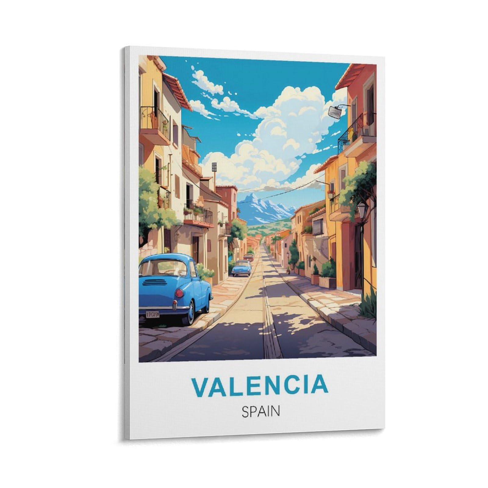 WGMDOEE Valencia Spain Vintage Travel Posters 12x18inch(30x45cm) Canvas Poster Living Room Wall Art Home Decor