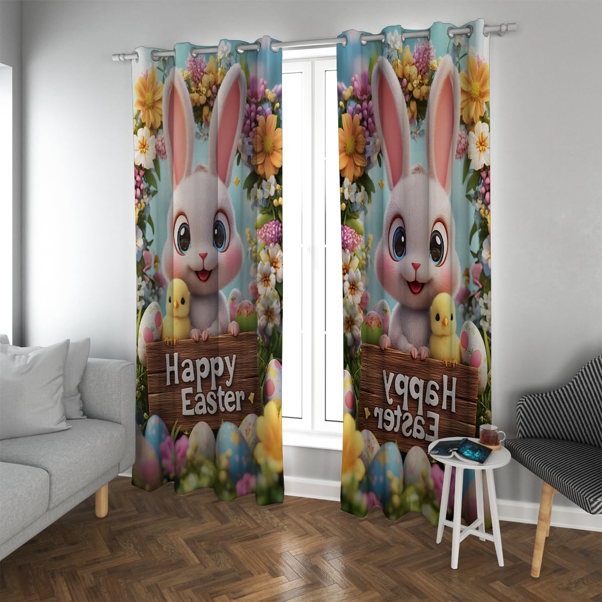 Rideaux d’entrée de haute qualité motifs dessins animés de pâques
