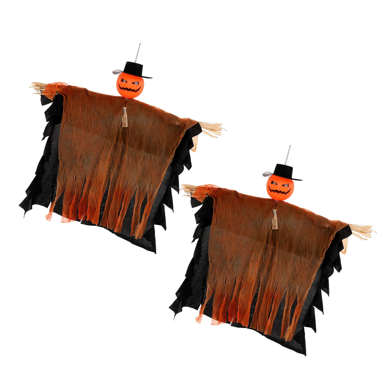 Elnwnnkc Halloweens Pumpkin Hat Hanging Specter Decoration with Straw Bowtie for Indoor Outdoor Festival Parties Supplies Family Friendly Pumpkin Specter Decoration