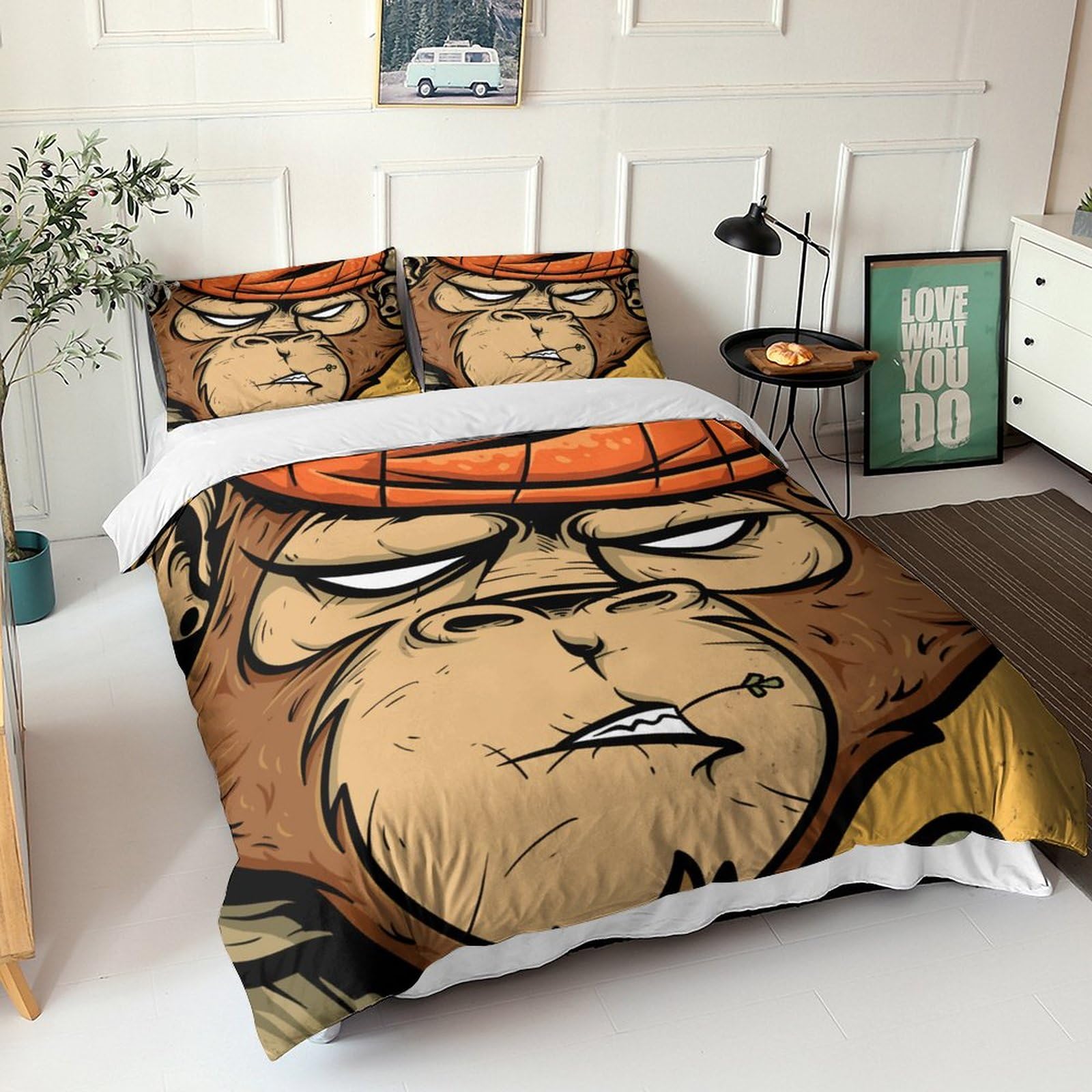 Housse de couette singe rigolo pour décorer la chambre des enfants et des ados
