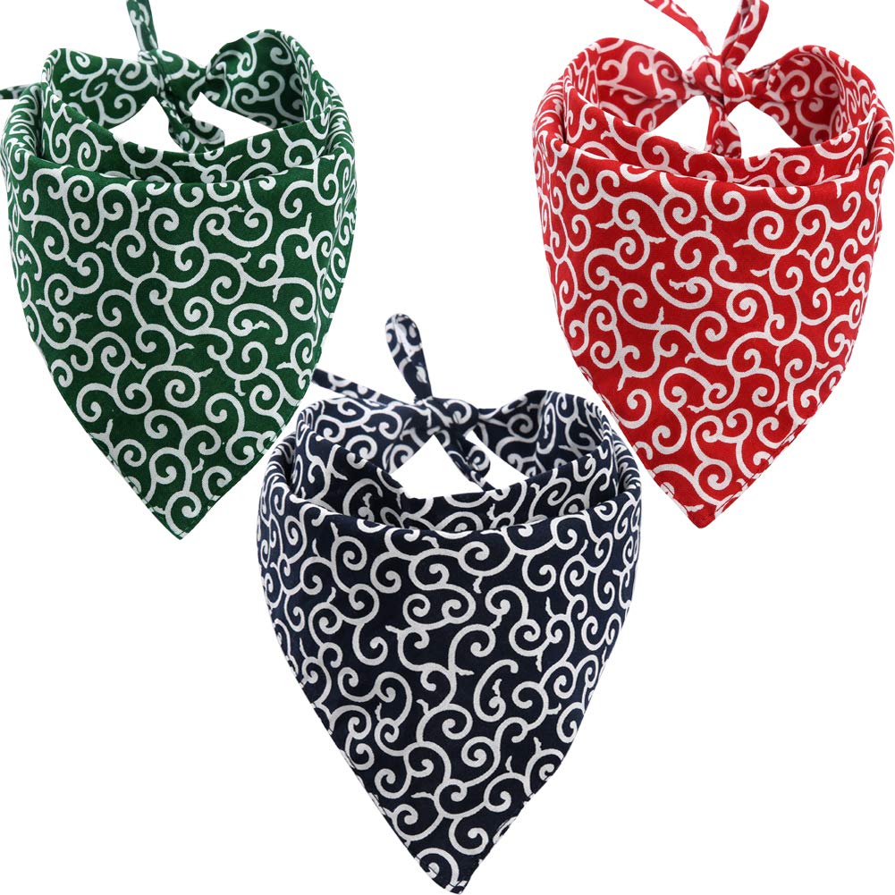KZHAREEN 3 Pack Dog Bandanas Triangle Bibs Scarf Accessories Japanese Style