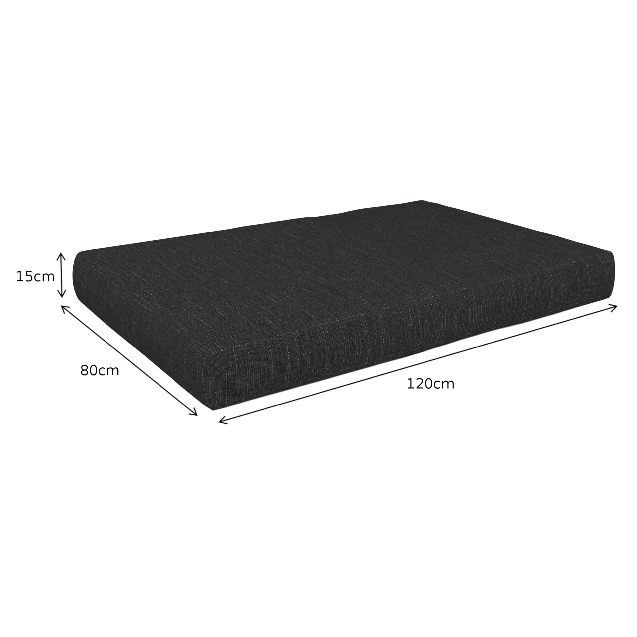 POKAR Bezüge für Palettenkissen, Größe:Set Sitzkissen 120x80 + Rückenkissen 120x40, Farbe:Anthrazit